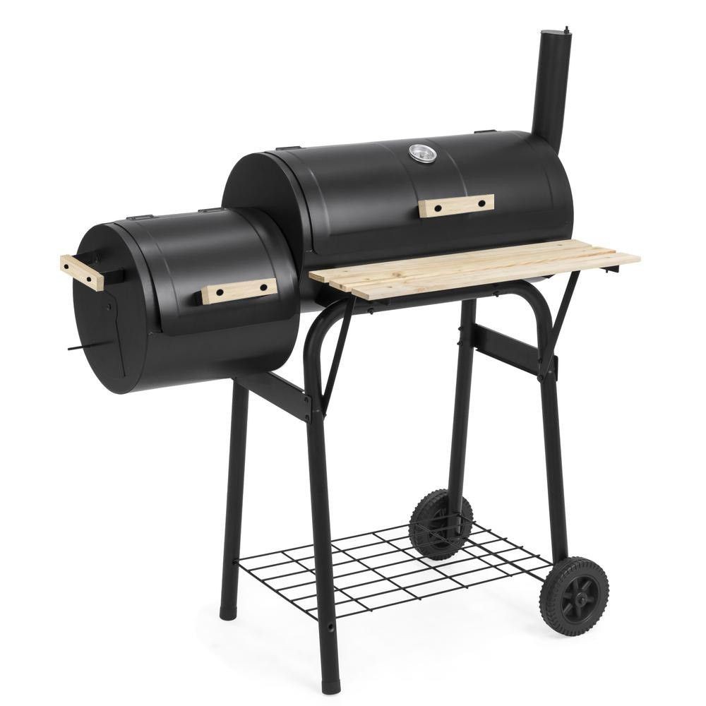Gratar carbune BBQ smoker 2 in1, grill si afumatoare, termometru, 113x103 cm - imagine 17